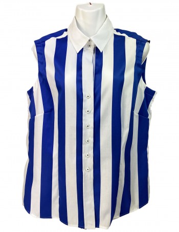 Camicia vintage anni 80 righe blu bianca tg 42