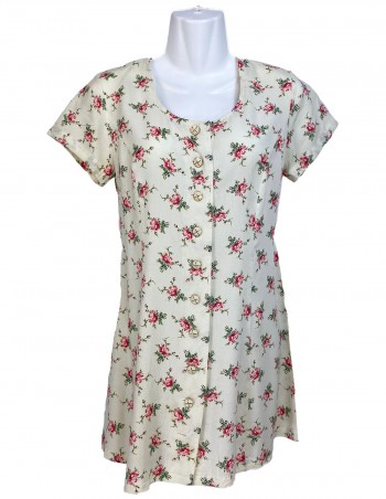 Vestito vintage bimba fiori rosa bianco sporco no size