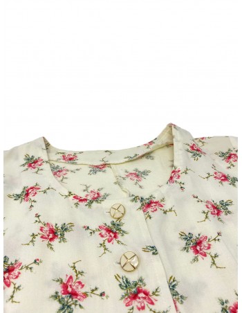 Vestito vintage bimba fiori rosa bianco sporco no size 2