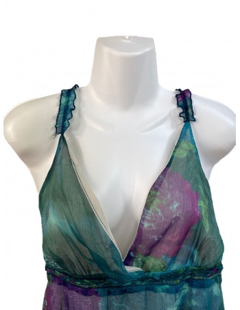 Vestito vintage multicolor spalline tg M 2