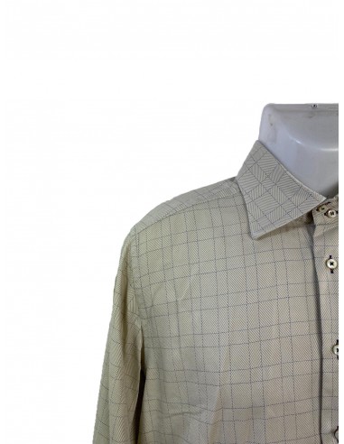 CAMICIA VINTAGE QUADRETTI BEIGE BLU 40