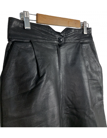 CRISS GONNA VERA PELLE VINTAGE NERA CON TASCHE 44 2