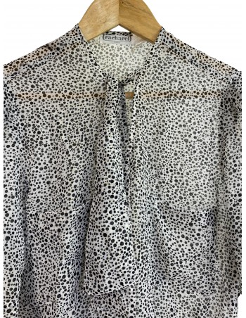 Camicia vintage a pois nera... 2