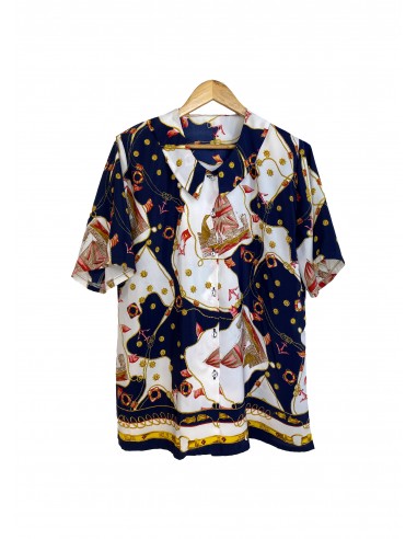Camicia vintage con fantasia blu...