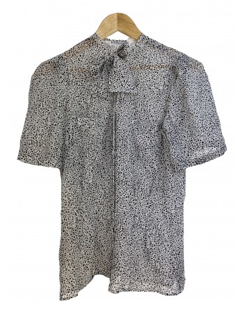 Camicia vintage a pois nera...