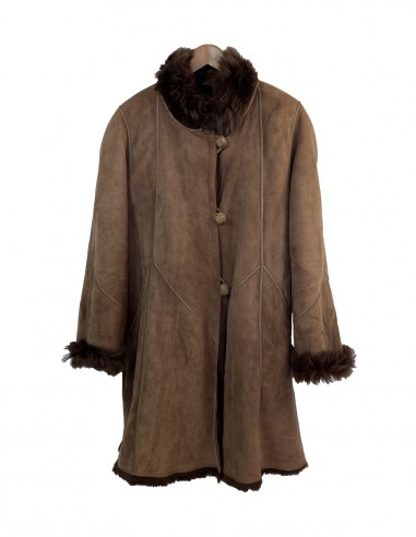 Cappotto Marrone Original Shearling Firenze Made in Italy Taglia 44 Spalline Rimovibili